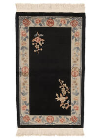  China 90 Line Rug 91X152 Wool Black/Brown Small Carpetvista