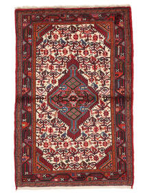  82X120 Hamadan Vloerkleed Donkerrood/Zwart Perzië/Iran Carpetvista