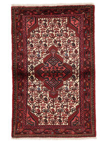 Dywan Orientalny Hamadan 85X132 Czarny/Ciemnoczerwony (Wełna, Persja/Iran)