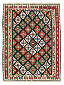 261X345 Tapete Oriental Kilim Ghashghai Vermelho Escuro/Preto Grande ( Pérsia/Irão) Carpetvista