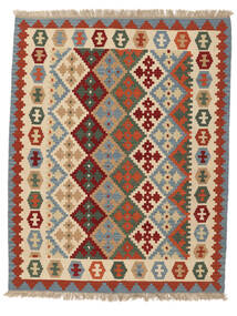 158X200 Tappeto Kilim Ghashghai Orientale Grigio Scuro/Rosso Scuro (Persia/Iran) Carpetvista