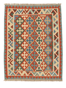 155X197 Tappeto Orientale Kilim Ghashghai Verde Scuro/Rosso Scuro ( Persia/Iran) Carpetvista