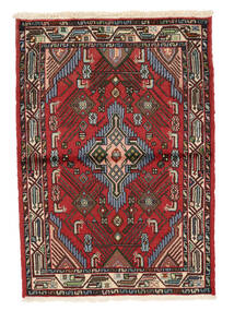  Oriental Asadabad Rug 84X118 Black/Dark Red Wool, Persia/Iran Carpetvista