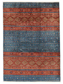 Tapete Shabargan 214X295 Vermelho Escuro/Azul Escuro (Lã, Afeganistão)