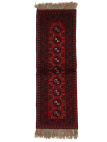 Afghan Fine Rug 50X140 Runner
 Black/Dark Red Wool, Afghanistan Carpetvista