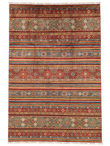 Tapete Shabargan 208X309 Castanho/Vermelho Escuro (Lã, Afeganistão)