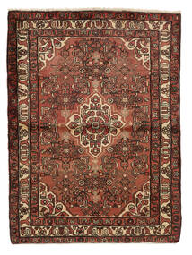 Tappeto Hosseinabad 112X147 Nero/Rosso Scuro (Lana, Persia/Iran)