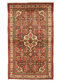 絨毯 ペルシャ ホセイナバード 100X168 茶色/ダークレッド (ウール, ペルシャ/イラン)