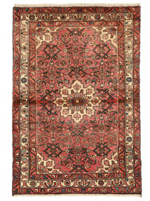 99X148 Tapete Hosseinabad Oriental Castanho/Vermelho Escuro (Lã, Pérsia/Irão) Carpetvista