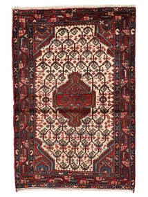  Hamadan Teppich 108X165 Persischer Wollteppich Schwarz/Dunkelrot Klein Carpetvista