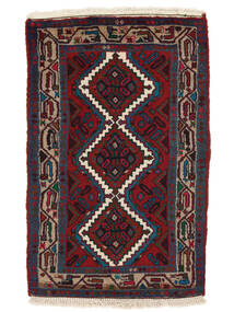  Persian Asadabad Rug 78X120 Black/Dark Red (Wool, Persia/Iran)