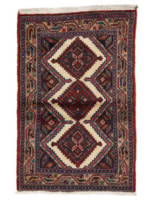  Persian Asadabad Rug 85X134 Black/Dark Red (Wool, Persia/Iran)