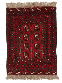  80X114 Afghan Fine Covor Negru/Dark Red Afganistan
 Carpetvista