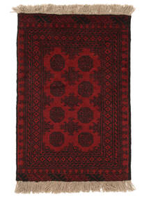 Afghan Fine Rug 75X110 Black/Dark Red Wool, Afghanistan Carpetvista