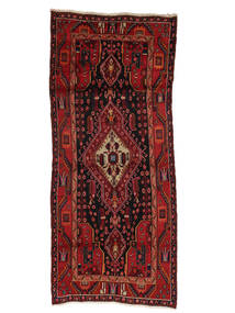 Tappeto Orientale Hamadan 120X280 Passatoie Nero/Rosso Scuro (Lana, Persia/Iran)