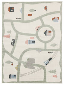  Washable Kids Rug 160X230 Road Map White/Multicolor