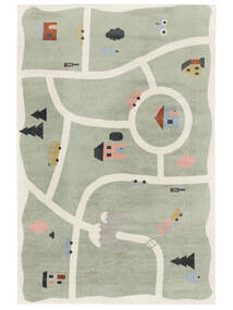  Washable Kids Rug 140X200 Road Map Green/Multicolor Small