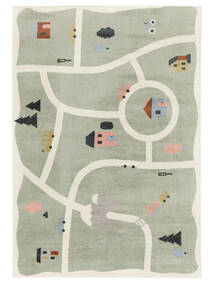 Road Map Kids Rug Washable 160X230 Green/Multicolor