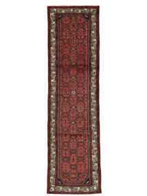  Hosseinabad Fine Alfombra 85X298 Persa De Lana Negro/Rojo Oscuro Pequeño Carpetvista