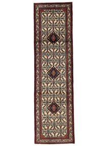 Mehraban Vloerkleed 81X287 Tapijtloper Zwart/Donkerrood Wol, Perzië/Iran Carpetvista