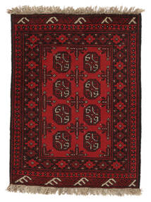 Afghan Fine Tæppe 82X110 Sort/Mørkerød Uld, Afghanistan Carpetvista