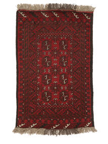 Afghan Fine Rug 71X119 Black/Dark Red Wool, Afghanistan Carpetvista