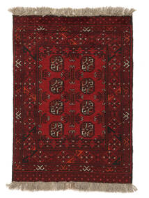 74X106 Alfombra Afghan Fine Oriental Negro/Rojo Oscuro (Lana, Afganistán) Carpetvista