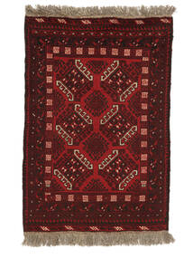 Afghan Fine Teppich 76X114 Schwarz/Dunkelrot Wolle, Afghanistan Carpetvista