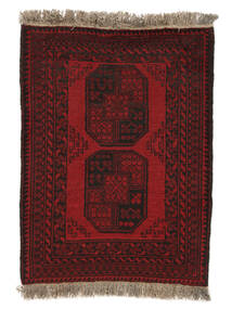 Afghan Fine Vloerkleed 78X106 Zwart/Donkerrood Wol, Afghanistan Carpetvista