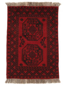  Afghan Fine Rug 80X113 Wool Black/Dark Red Small Carpetvista