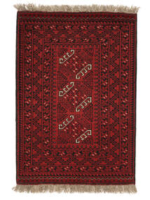  Orientalischer Afghan Fine Teppich 78X118 Schwarz/Dunkelrot Wolle, Afghanistan Carpetvista