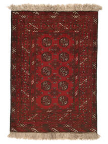  Afghan Fine Tæppe 81X115 Sort/Mørkerød Carpetvista