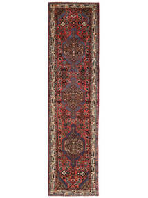 Tappeto Persiano Hamadan 80X308 Passatoie Nero/Rosso Scuro (Lana, Persia/Iran)