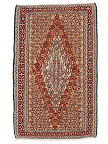 Tappeto Kilim Senneh Fine 74X116 Rosso Scuro/Marrone (Lana, Persia/Iran)