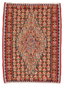 Alfombra Persa Kilim Senneh Fine 77X105 Rojo Oscuro/Marrón (Lana, Persia/Irán)