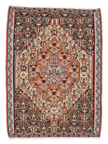  Orientalisk Kelim Senneh Fine Matta 81X109 Brun/Mörkröd Ull, Persien/Iran Carpetvista