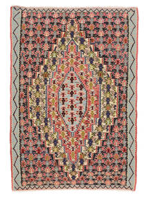 Alfombra Persa Kilim Senneh Fine 74X106 Verde/Marrón (Lana, Persia/Irán)