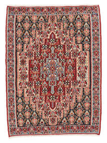 Alfombra Oriental Kilim Senneh Fine 78X106 Rojo Oscuro/Negro (Lana, Persia/Irán)