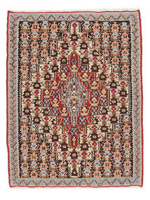  Persian Kilim Senneh Fine Rug 78X102 Brown/Dark Red Carpetvista