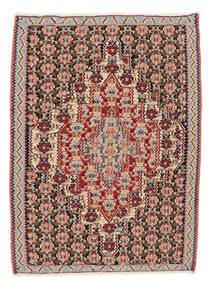 Dywan Perski Kilim Senneh Fine 75X102 Brunatny/Ciemnoczerwony (Wełna, Persja/Iran)