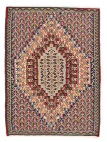  Kelim Senneh Fine Vloerkleed 76X103 Perzisch Wol Bruin/Donkerrood Klein Carpetvista