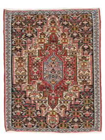 Tapete Persa Kilim Senneh Fine 81X102 Vermelho Escuro/Preto (Lã, Pérsia/Irão)