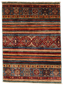  81X110 Striped Small Shabargan Rug Wool, Carpetvista