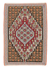 Tappeto Kilim Senneh Fine 71X102 Marrone/Nero (Lana, Persia/Iran)