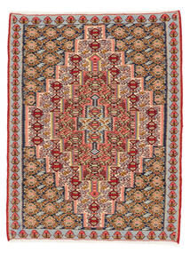 77X100 Tappeto Orientale Kilim Senneh Fine Rosso Scuro/Marrone (Lana, Persia/Iran) Carpetvista