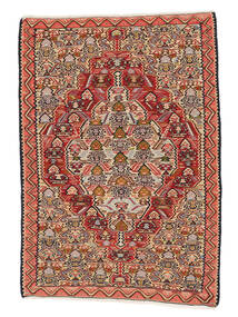 73X105 Kilim Senneh Fine Rug Oriental Dark Red/Brown (Wool, Persia/Iran) Carpetvista