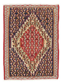 Tappeto Persiano Kilim Senneh Fine 75X100 Rosso Scuro/Nero (Lana, Persia/Iran)