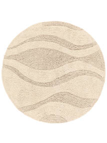  Ø 120 Lavable Pequeño Breeze Alfombra - Beige Crema Algodón