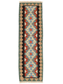  Kilim Qashqai Rug 63X202 Persian Dark Green/Black Small Carpetvista