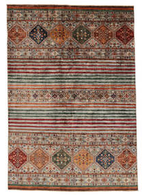  Shabargan 絨毯 179X252 ウール 茶色/ダークレッド Carpetvista